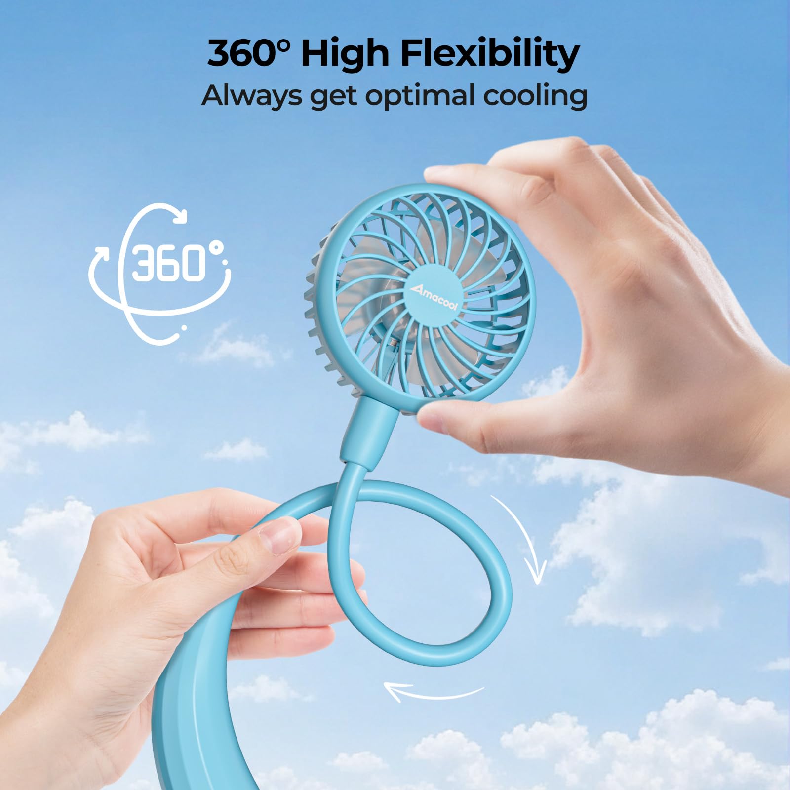 2025 Clip-On Taille Ventilator, 100 Snelheden Draagbare Riem Persoonlijke Shirt Ventilator Handsfree Koelventilator Met Led Licht Voor Camping