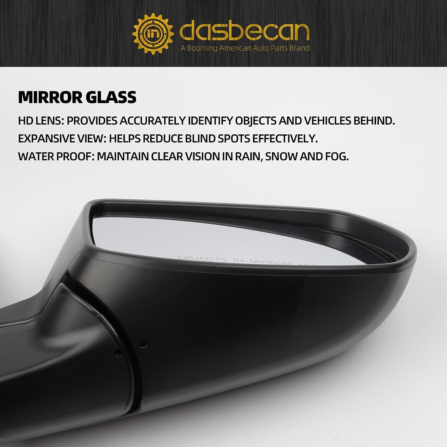 Dasbecan Right Passenger Side Mirror Compatible with Honda C-RV CRV 2012 2013 2014 2015 2016 Non-heated Manual Folding Power Glass Black Door Mirror Replaces 76208-T0A-A11 HO1321268 (3Pins)
