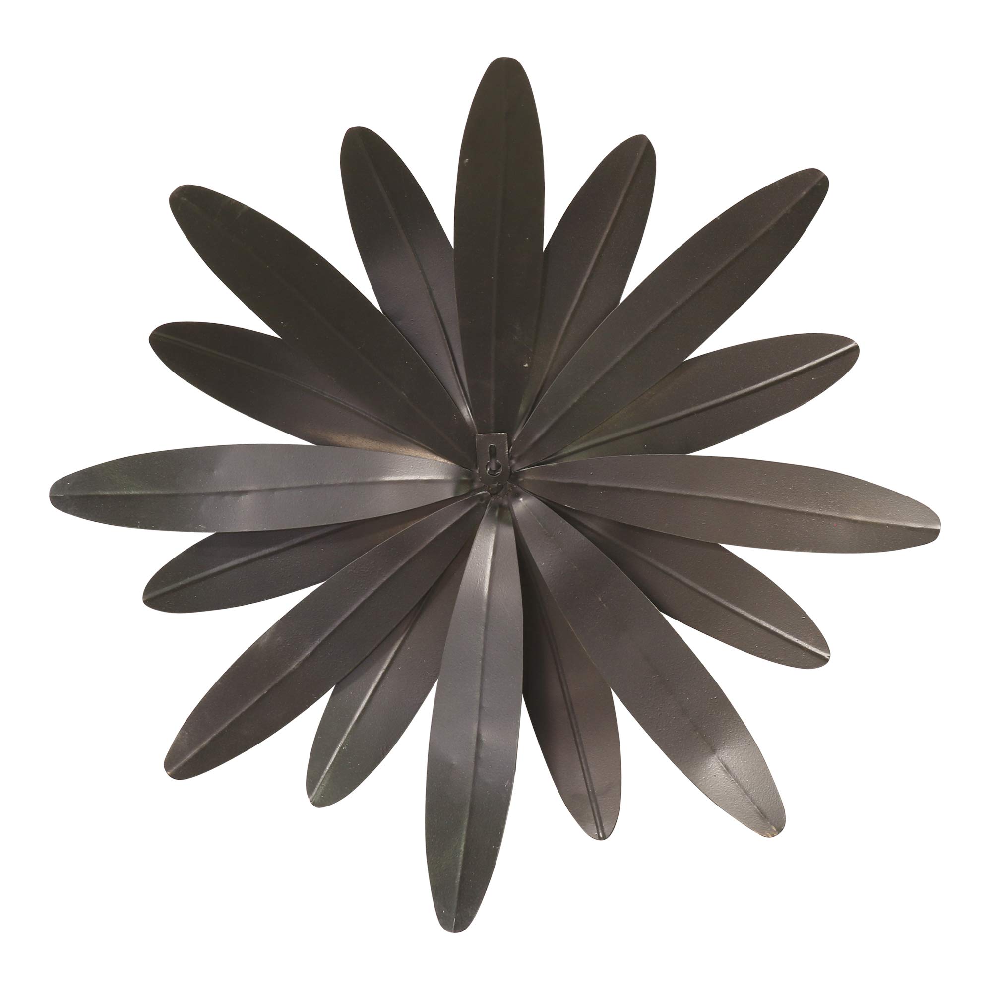 Stratton Home Decor S07701 Industrial Flower Wall Decor, 18.00 W x 1.25 D x 18.00 H, Black