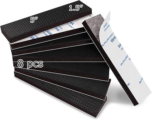 Miniatura 8 de Almohadillas de goma antideslizantes para muebles 8 piezas 3 pulgadas cuadradas, almohadillas antideslizantes para muebles de madera dura, para sofá