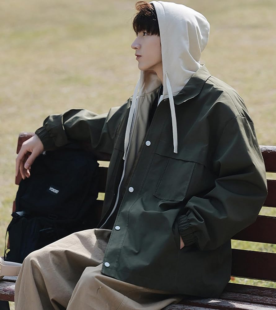 Amazon | [ポプレ] メンズ ジャケット アウター ブルゾン フード付き