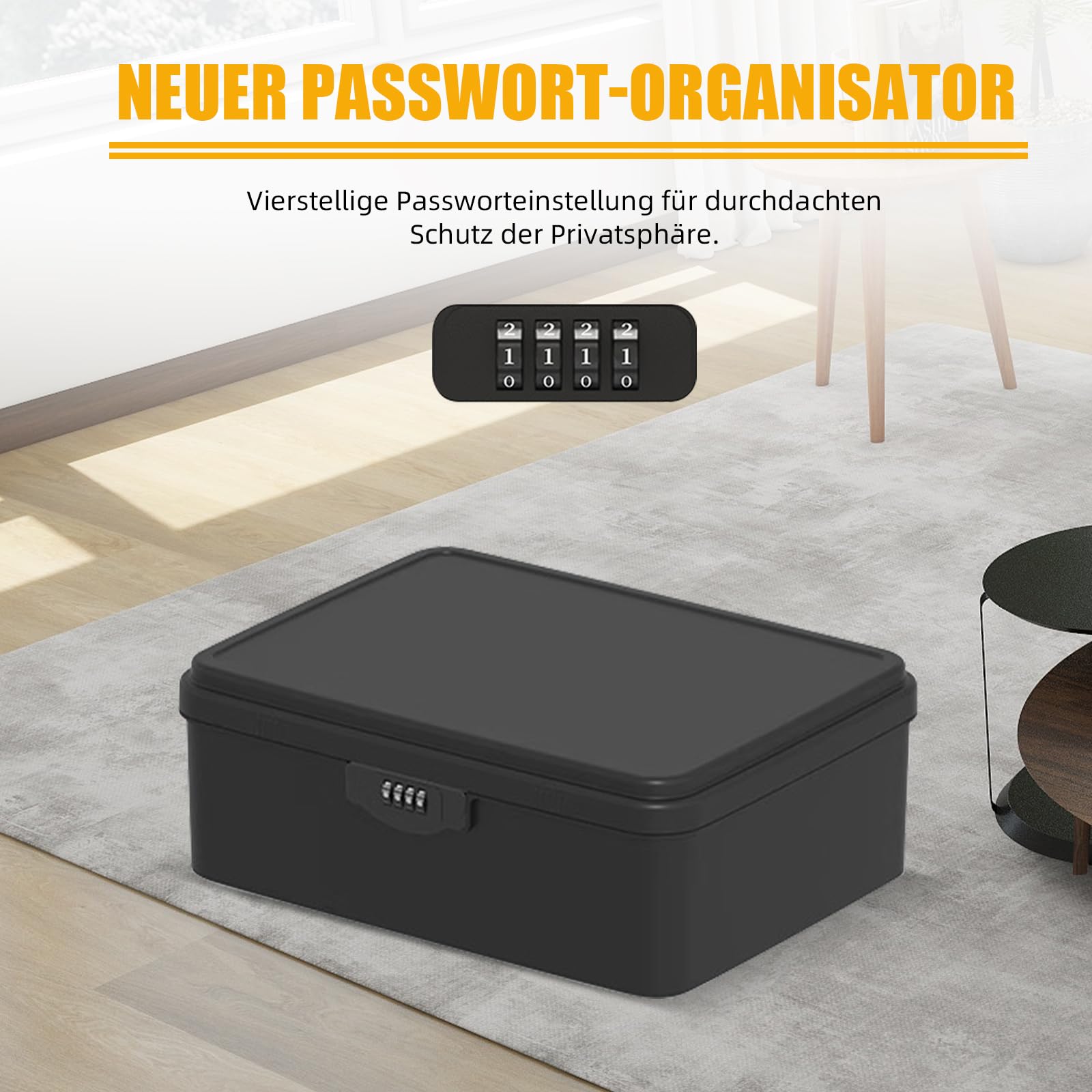 Abschließbare box, Plastic Box Abschließbar Kühlschrank Safe, Büroschrank Abschließbar für Lebensmittel, Medikamente und Technik/Handygefängnis (Schwarz, L (33.4 x 26 x 12.6cm))