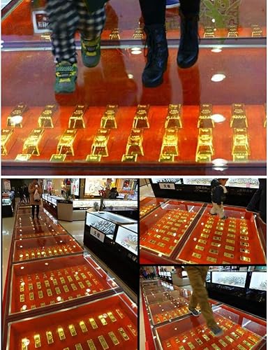 Miniatura 3 de Barra de oro para puerta de barra de oro falso, tope de puerta de simulación brillante, réplica de barra de oro, barra de oro falsa lingote de