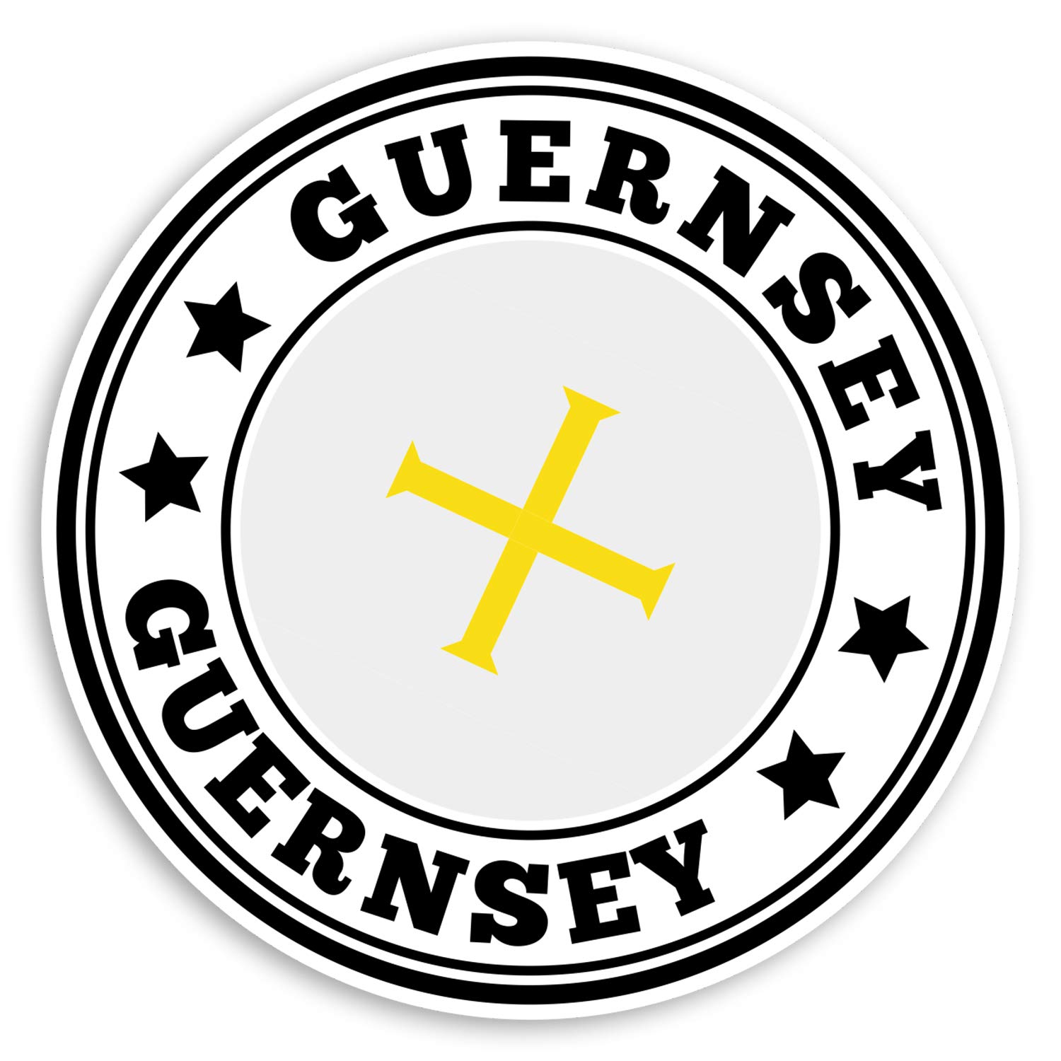 2 x 10cm Guernsey Flag Vinyl Stickers - Travel Luggage Sticker #31011 (10cm Wide)