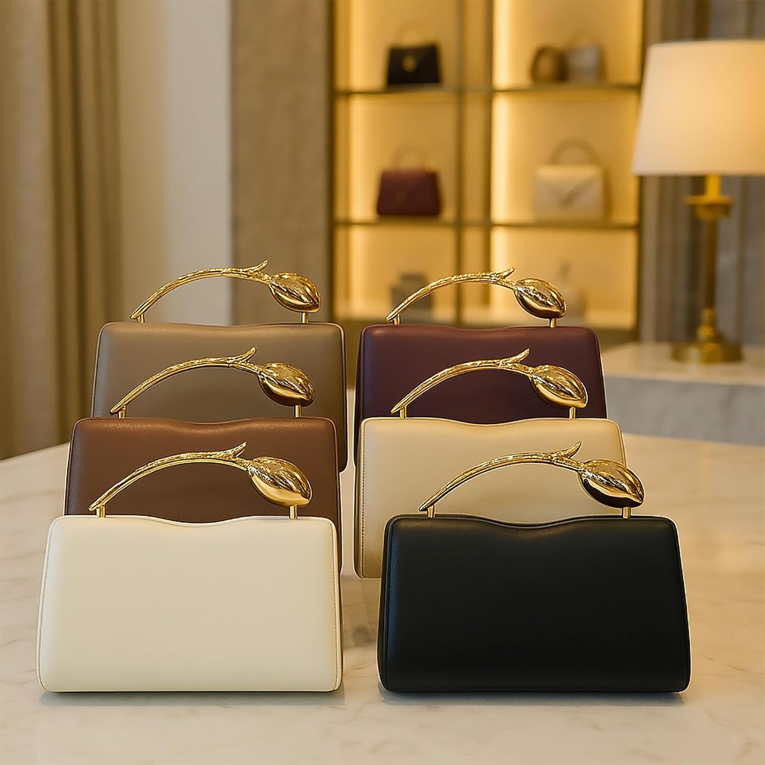 PU Leather Handbag Detachable Chain Crossbody Shoulder Evening Bag Clutch Purse for Women Formal Wedding Party Prom - Image 6