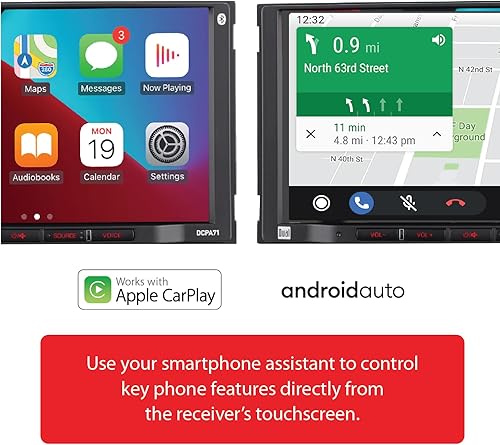 Miniatura 4 de Dual Electronics DCPA71 Apple Carplay Android Auto certificado de 7 pulgadas Radio estéreo de coche con pantalla táctil doble DIN Llamadas manos