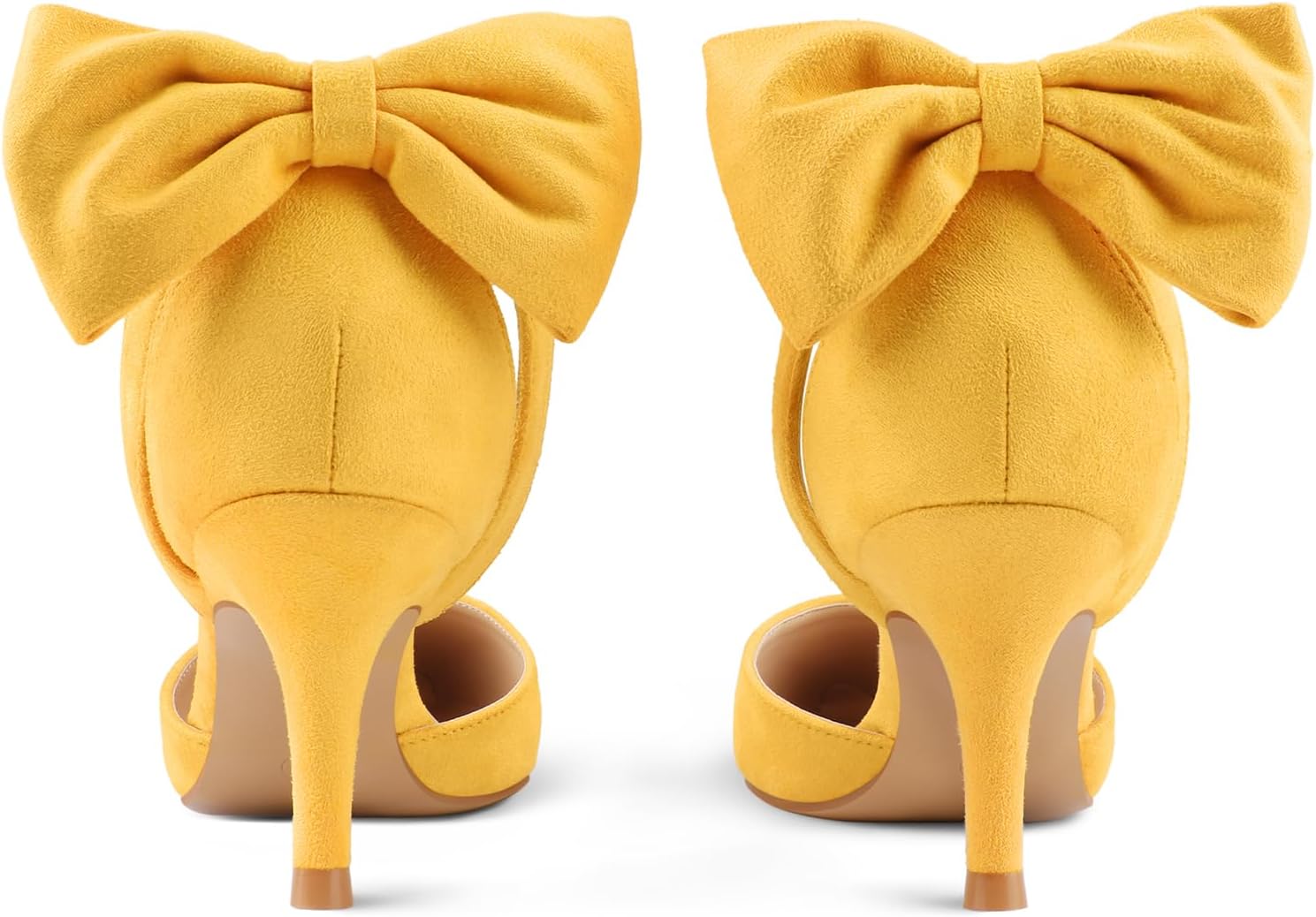 JOY IN LOVE Women's Pumps Kitten Bow Heels Closed Pointed Toe Sandals Ankle Strap Dress Shoes