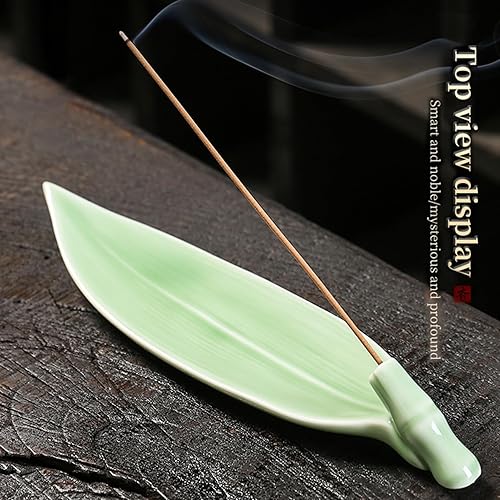 Miniatura 4 de Soporte de incienso de cerámica de hojas, moderno atrapa cenizas o insense para decoraciones de mesa, soporte para incienso volador anticenizas,