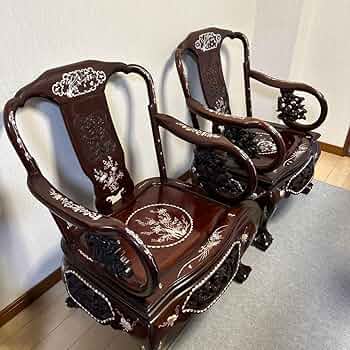 GMFT346○唐木 花梨 無垢材 ダイニングチェア 囲炉裏チェア 2脚セット GMFT346○唐木 花梨 無垢材 ダイニングチェア 囲炉裏チェア 2脚セット