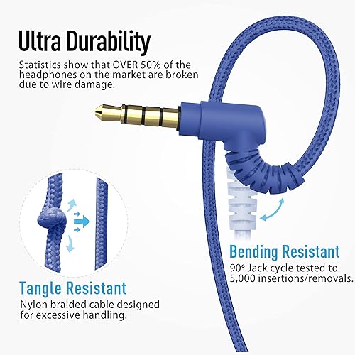 Miniatura 4 de AILIHEN HD850 - Auriculares para el aula para niños K-12, auriculares con cable escolar con micrófono y volumen limitado de 85 dB y función de