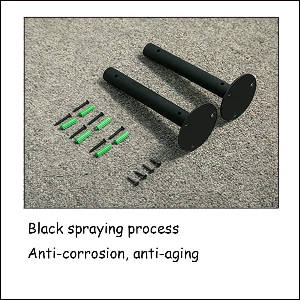 GANFANREN Shelf Bracket,2 Pieces Hidden Wall Brackets for Shelves - Floating Wall Mount Pipe Shelf Brackets Rustic- Industrial Black Metal Book Shelf Bracket, Home Shelf Support Tool