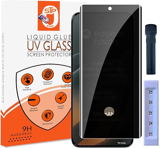 STP FEEL® UV Advanced Privacy Tempered Glass Screen Protector Guard Compatible For Motorola Edge 70 Fusion 5G (6.78 Inch, ...