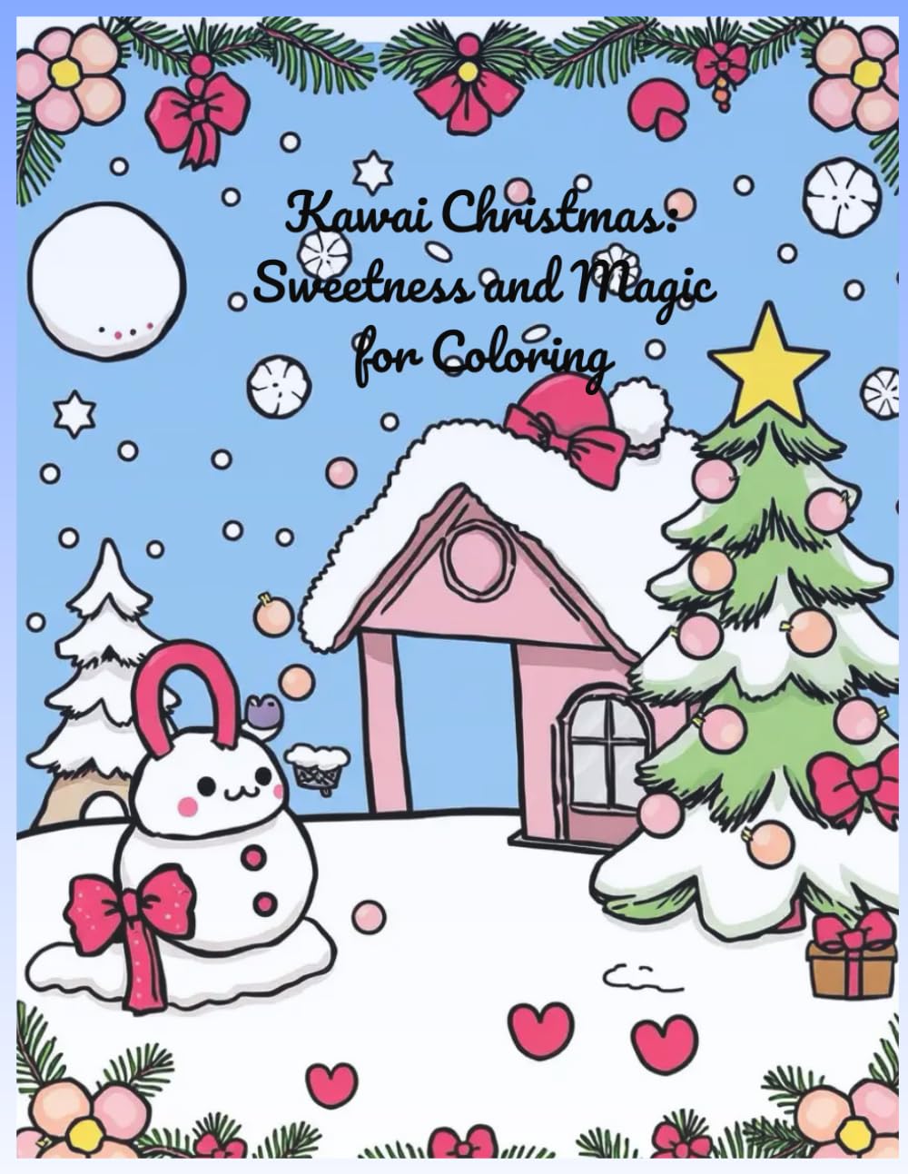 Kawai Christmas: Sweetness and Magic for Coloring: A Cute Holiday Coloring Adventure Filled with Joy and Festive Cheer (Kawaii Adventures Coloring Series – Book 1)