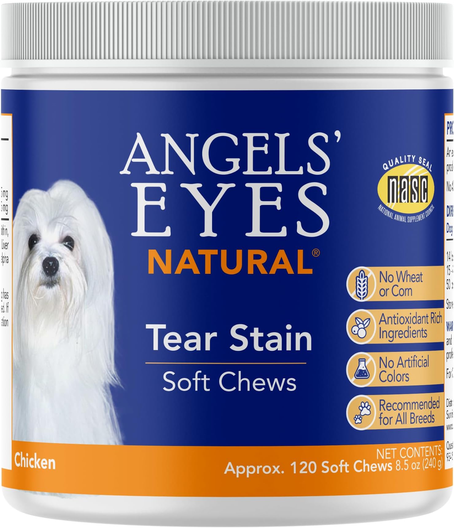 Angels' Eyes Angel'S 120 Count Natural Chicken Formula Soft Chews For Dogs