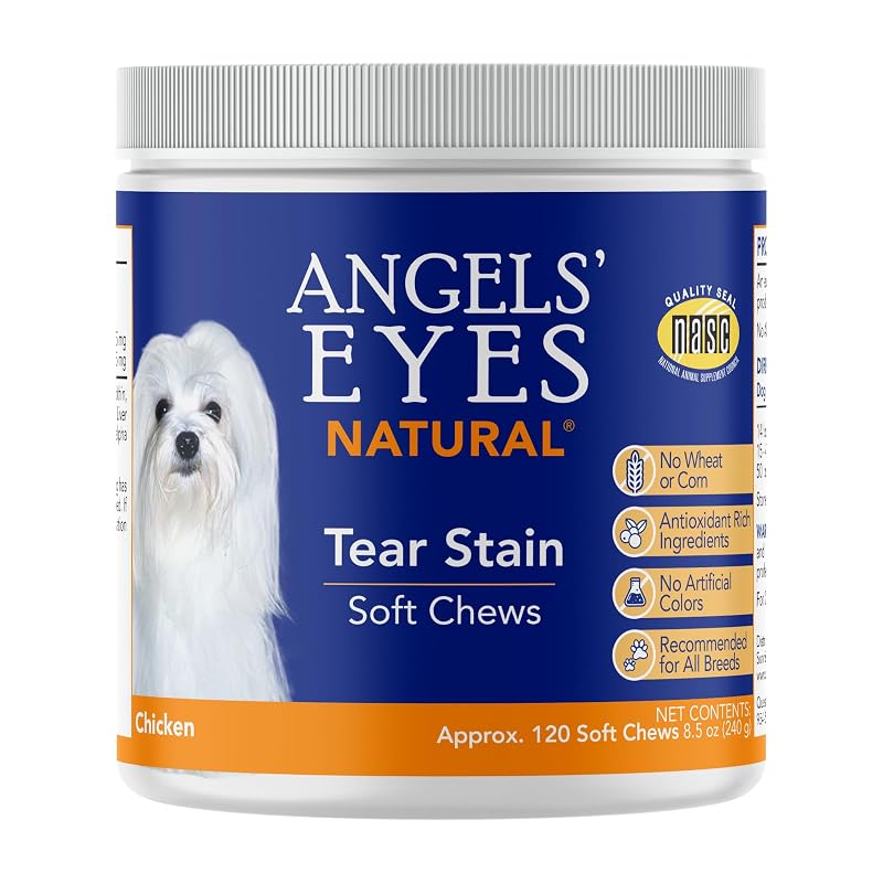 Suplemento para Cães ANGELS' EYES em Petiscos Macios com Cranberry e Raiz de Marshmallow, Sabor Frango, 120 Unidades