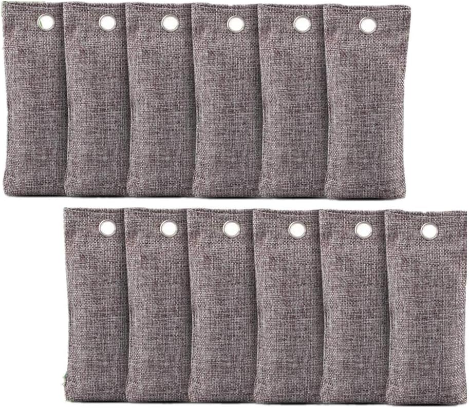 12 Packs Natural Air Purifying Bags,150g Each Pair Mini Bamboo Charcoal