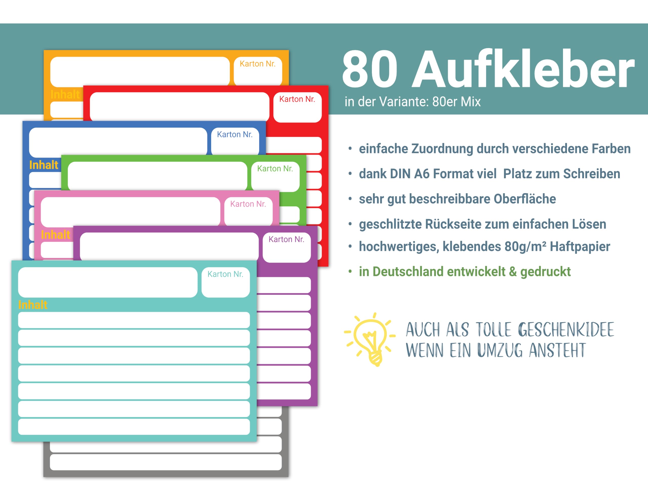 200 Etichette Adesive Per Trasloco 12.7x7.6cm - Bianche, Rimovibili, Rotolo Per Organizzazione - Foto 2