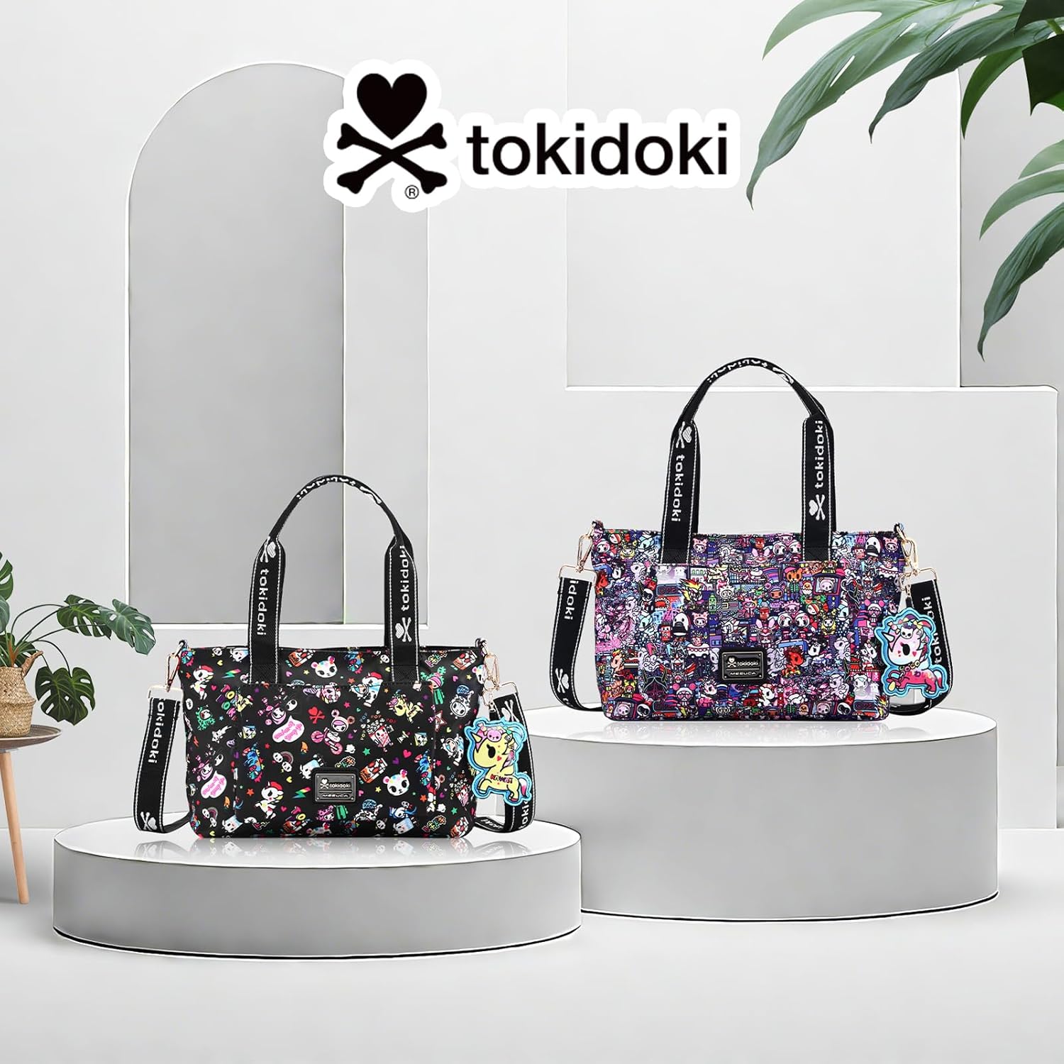 Tokidoki Tote Bag for Women Large Capacity Shoulder Bag with Strap Hobo Tote Handbag for Trave Work - Image 3