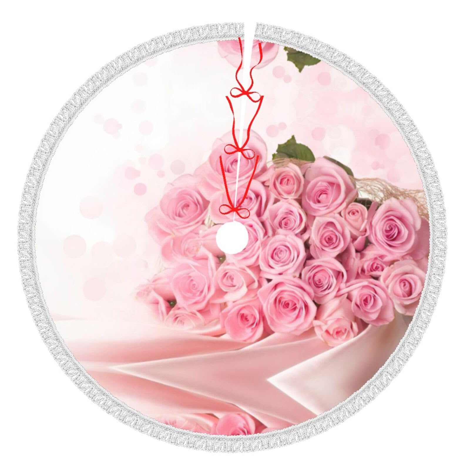 Tapis de sapin de Noël rose : créez un coin cadeaux féerique au salon