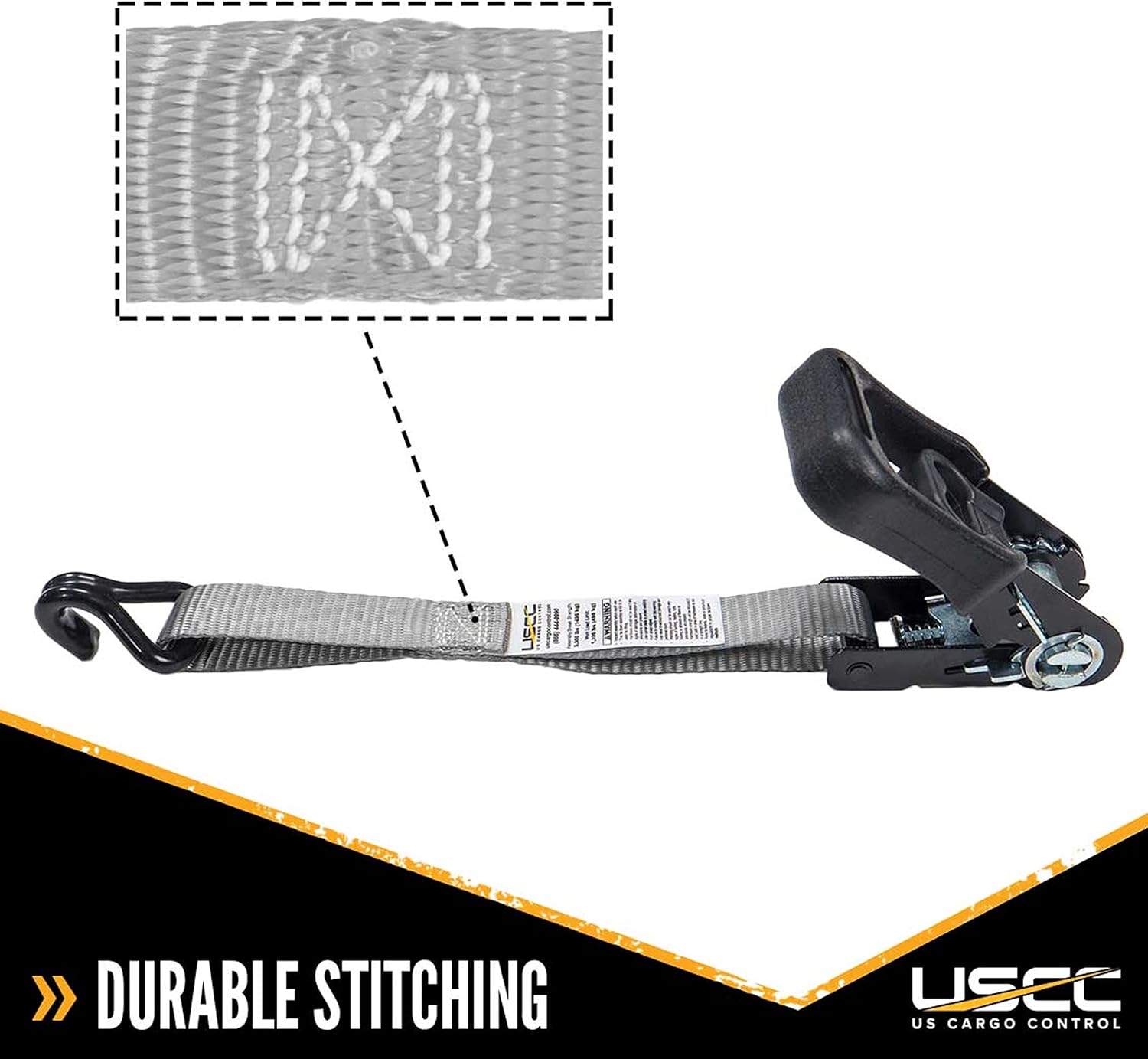Rubber Coated Ratchet Straps 1"x15 Ft 2-Pack – Wire Hook view 6