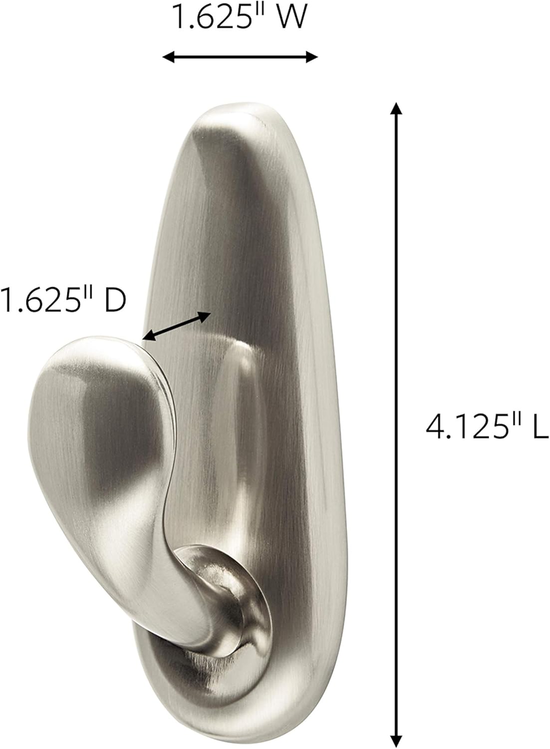 Command Large Forever Classic Metal Hook, Brushed Nickel, 2-Hooks, 4-Strips, Decorate Damage-Free : Home & Kitchen
