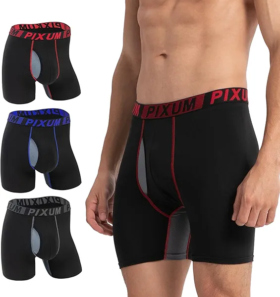 PIXUM Men's Underwear Boxer Briefs, Stretch Moisture-Wicking Underwear