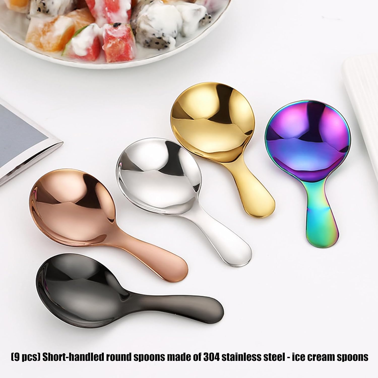 Compact Nonrust Steel Scoops Collection 9Pcs Dishwasher Safe Sturdy for Sugar Seasonings Outdoor Picnics Essential Compact Coffee Scoops Set