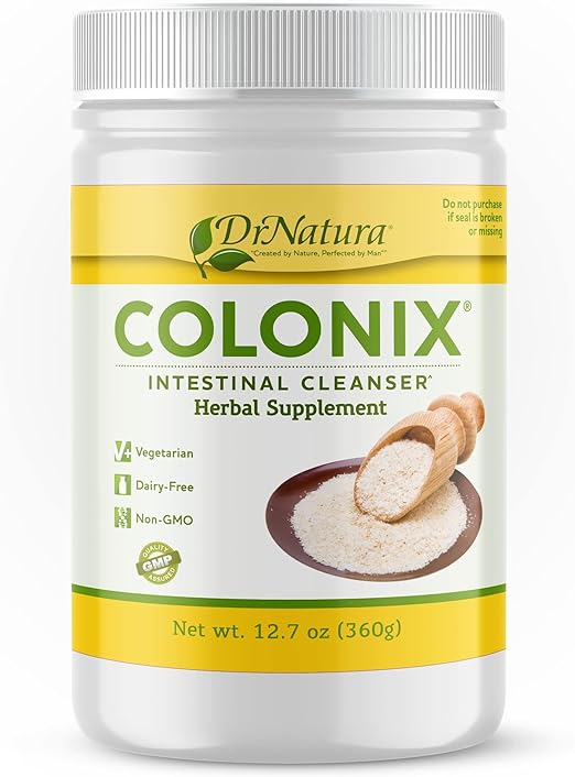 Colonix Intestinal Cleanser, All-Natural Daily Fiber, Colon Detox and Cleanse, Supports Healthy Colon, Intestines, Gut, 30 Day Serving, 12.7 Oz.