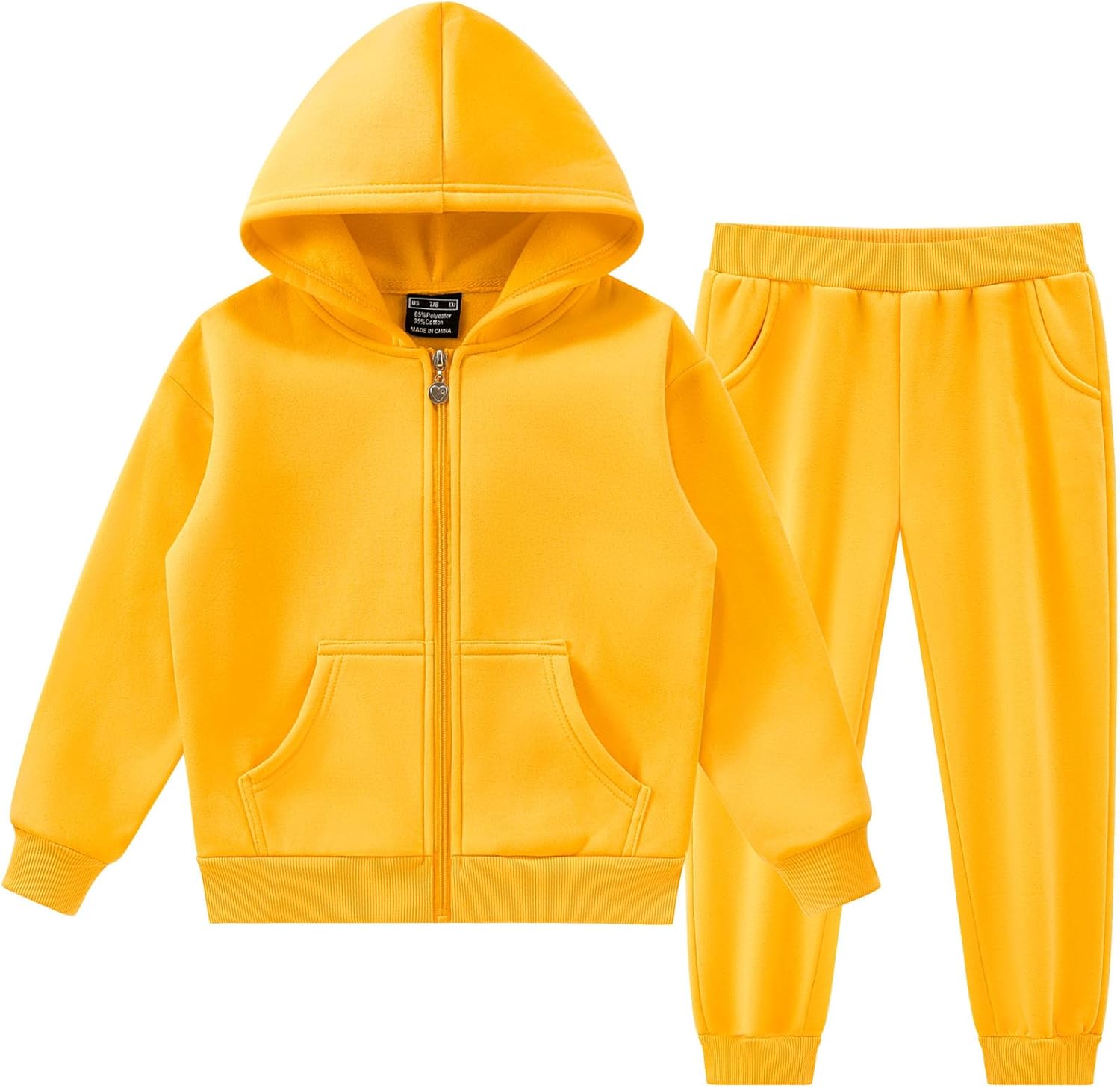 dioxoib Girls 2 Pieces Tracksuits Outfits Soft Fleece Athletic Full-zip Hoodies and Sweatpants Athletic Clothing Sets