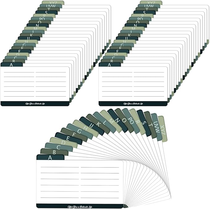 Seajan 60 Pcs Index Card Dividers Alphabetical Tabbed