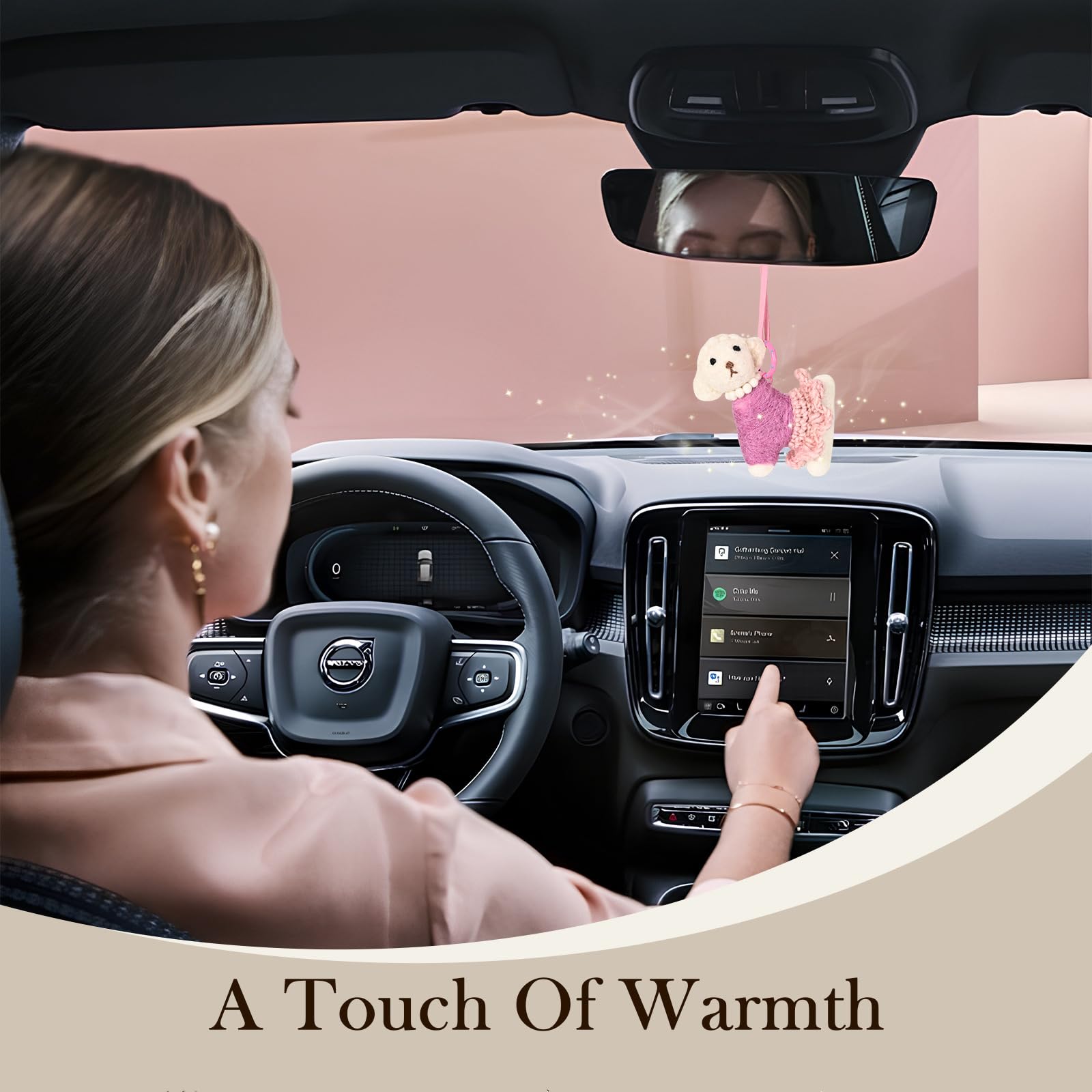 Foxon Road Désodorisant pour voiture avec peluche en feutre Parfum floral Diffuseur d'huiles essentielles longue durée de plus de 90 jours Essence végétale naturelle
