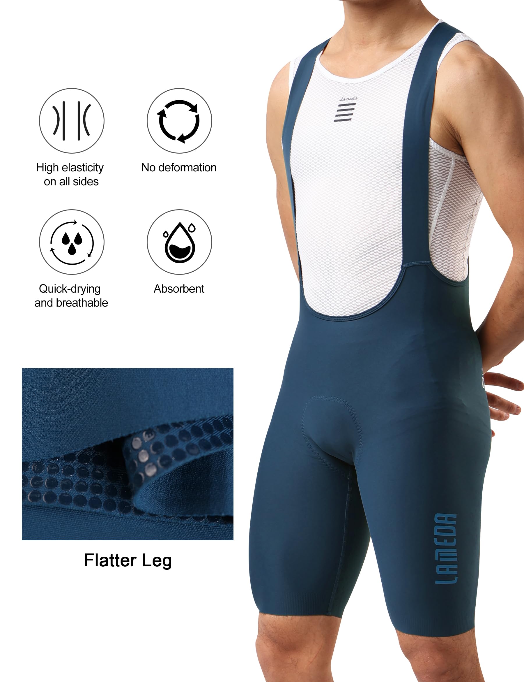 LAMEDA Salopette Ciclismo Uomo con Fodello Pantaloncini Bici da Strada con Bretelle con Tasche Traspirante Asciugatura Rapida Abbigliamento Ciclismo Estivi