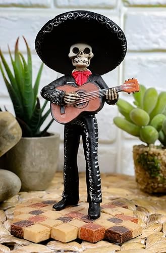 Miniatura 2 de Ebros Traje tradicional Charro Banda de mariachi negro, instrumento musical, figura de esqueleto, Día de los Muertos, músico folclórico Dias De Los