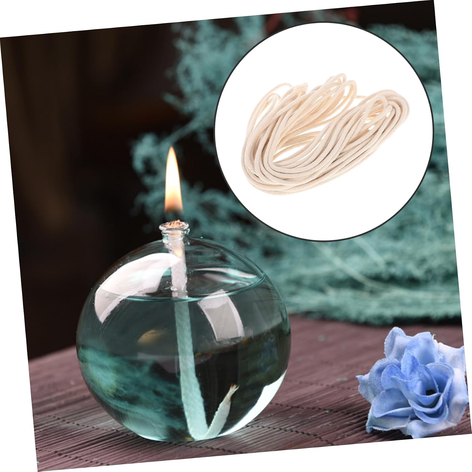 SOLUSTRE Cotton Round Oil Lamp Lighter Kerosene Torch Replacement Kerosene Lamp Oil Lamp Replacement Oil Lamp Burner Tiki Torch Lantern Beige