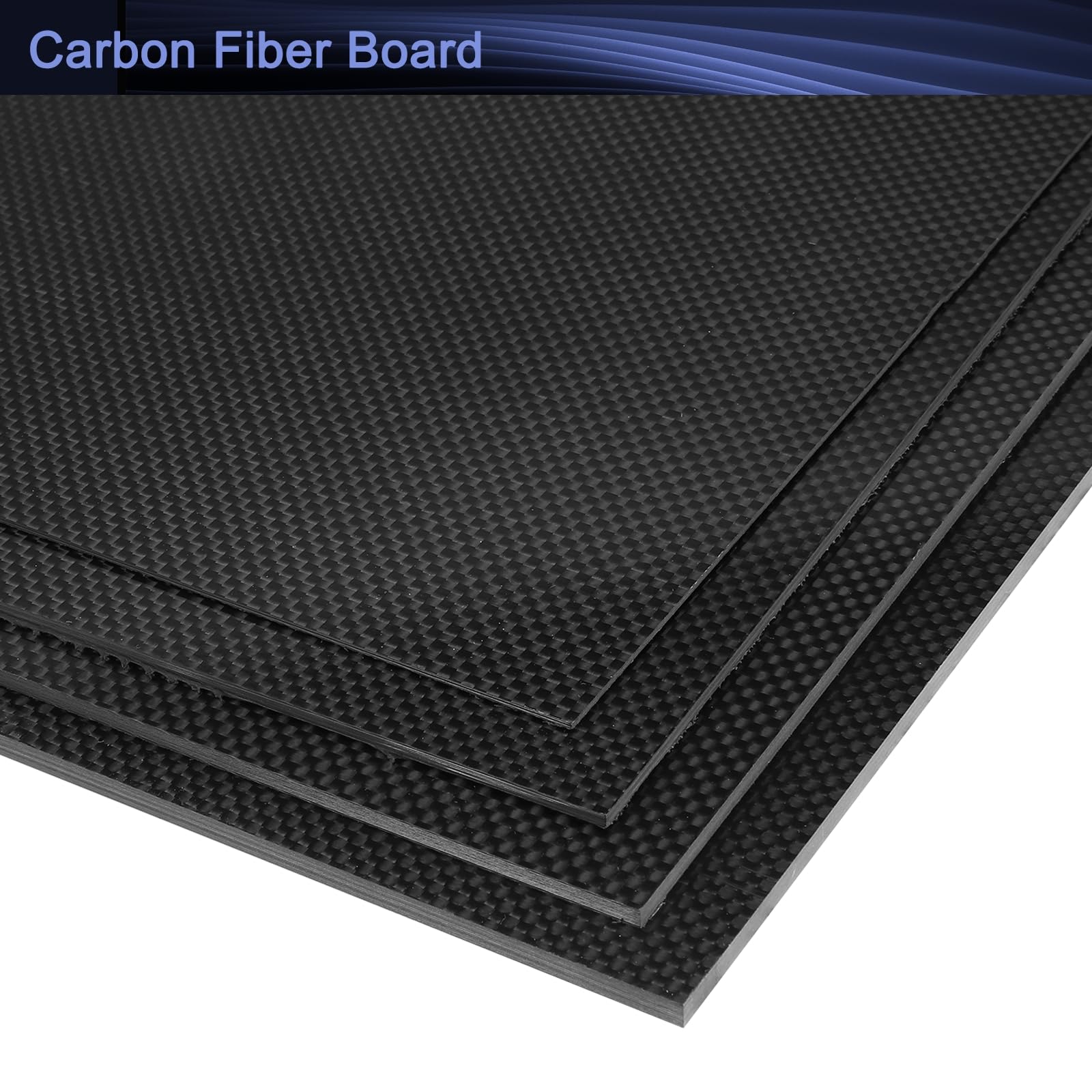 QUARKZMAN Lastra In fibre Di Carbonio 3K, 500 x 500 x 0.5mm, Pannello Flessibile Per Aeromodelli, Modellini Auto, Ricambi Auto (Liscio Lucido)