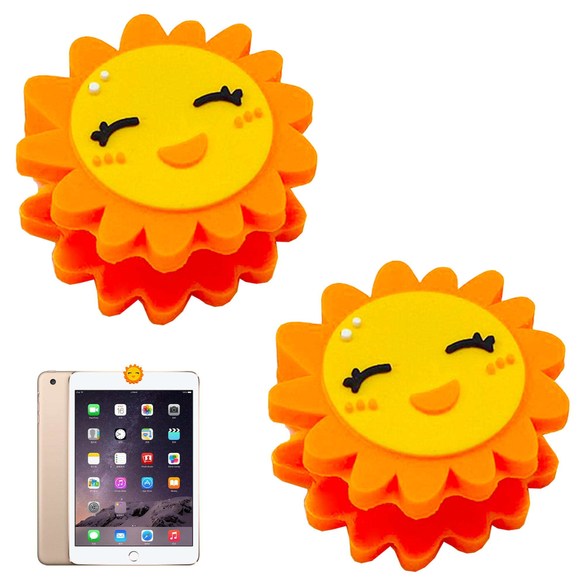 2 Pcs Couverture Drôle Webcam Couvertures Webcam Dessin Animé Créativité Protecteur Mince Mignon Accessoires Petit sans Résidu pour Laptop PC iPad Computer MacBook iMac (Tournesol)