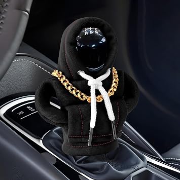 Gear Shift Hoodie,Car Gear Shift Cover,Funny Shift Knob Cover,Universal Fit Hoodie Car Decor,Automotive Interior Accessories for Gift Black