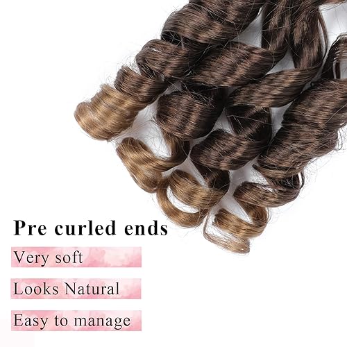 Miniatura 5 de Cabello rizado francés trenzado de 18 pulgadas, 8 paquetes de cabello rizado ombré, rizado francés, cabello suelto ondulado de ganchillo,