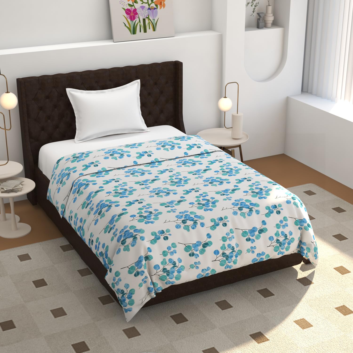 Shri Anand Creations Zip Closer Duvet Cover/Rajai Cover/Blanket Cover for Single Bed and Double Bed Premium Cotton -Quilt/Comforter Cover. (Design-06)