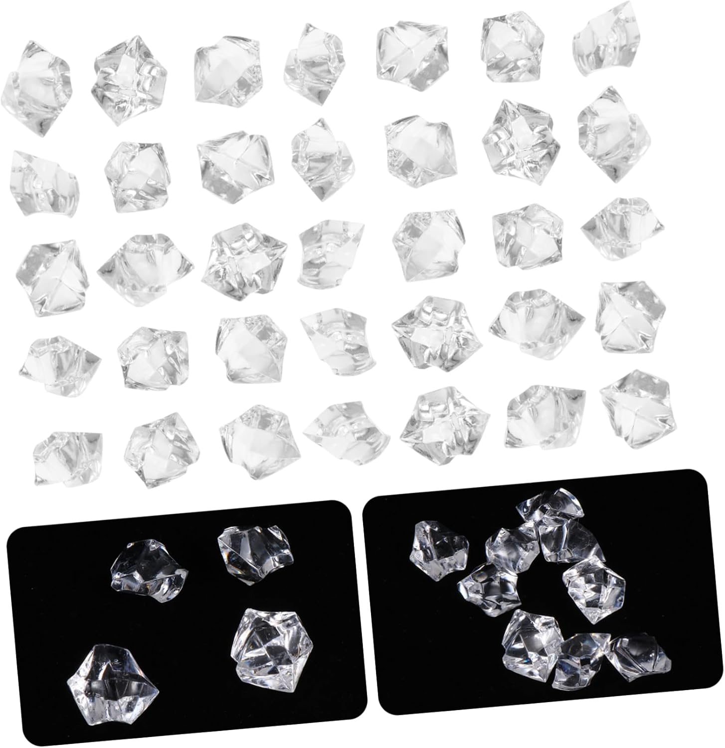 600pcs Plastic Ice Rocks Acrylic Ice Cubes Faux Molds for Home Decorations Parties