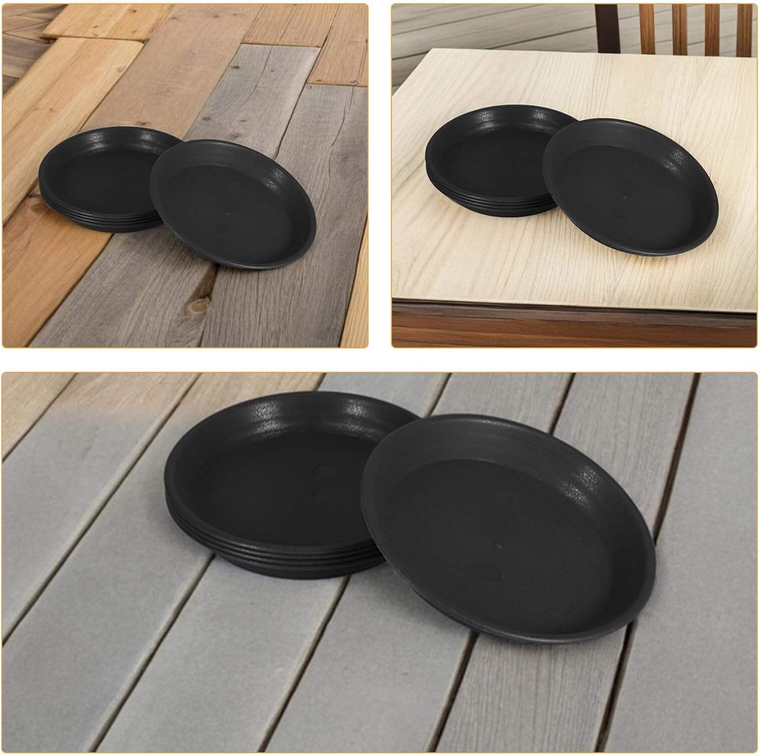 10pcs Heavy Duty Plastic Plant Water Catcher Trays Round Flower Pot Saucers 19cm Inner Diameter Drainage Drip Plates for Indoor Outdoor Garden Planters