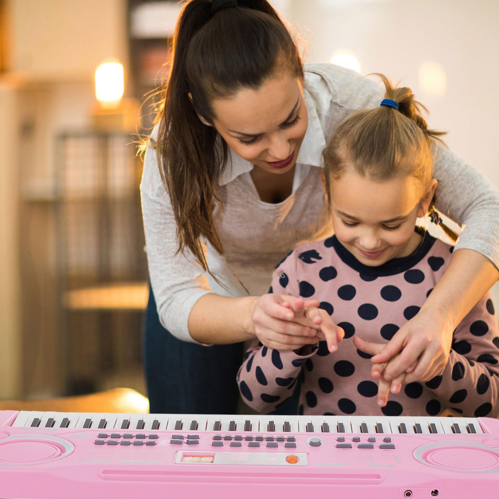 Teclado Electrónico Infantil de 61 Teclas en Abs, Juguete Musical Educativo para Niños en Cumpleaños, Desarrolla Habilidades del Hemisferio Derecho y Fomenta Interés Musical