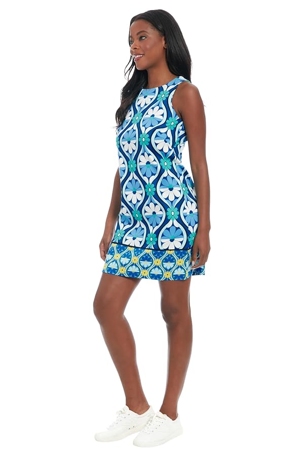 London Times Women's Dresses Women's Sleeveless Sheath Dress - High Neckline Straight Silhouette - Versatile Cocktail Dresses, Deep Cobalt Blue/Aqua Splash, 6 by London Times - Used condition - Image 2