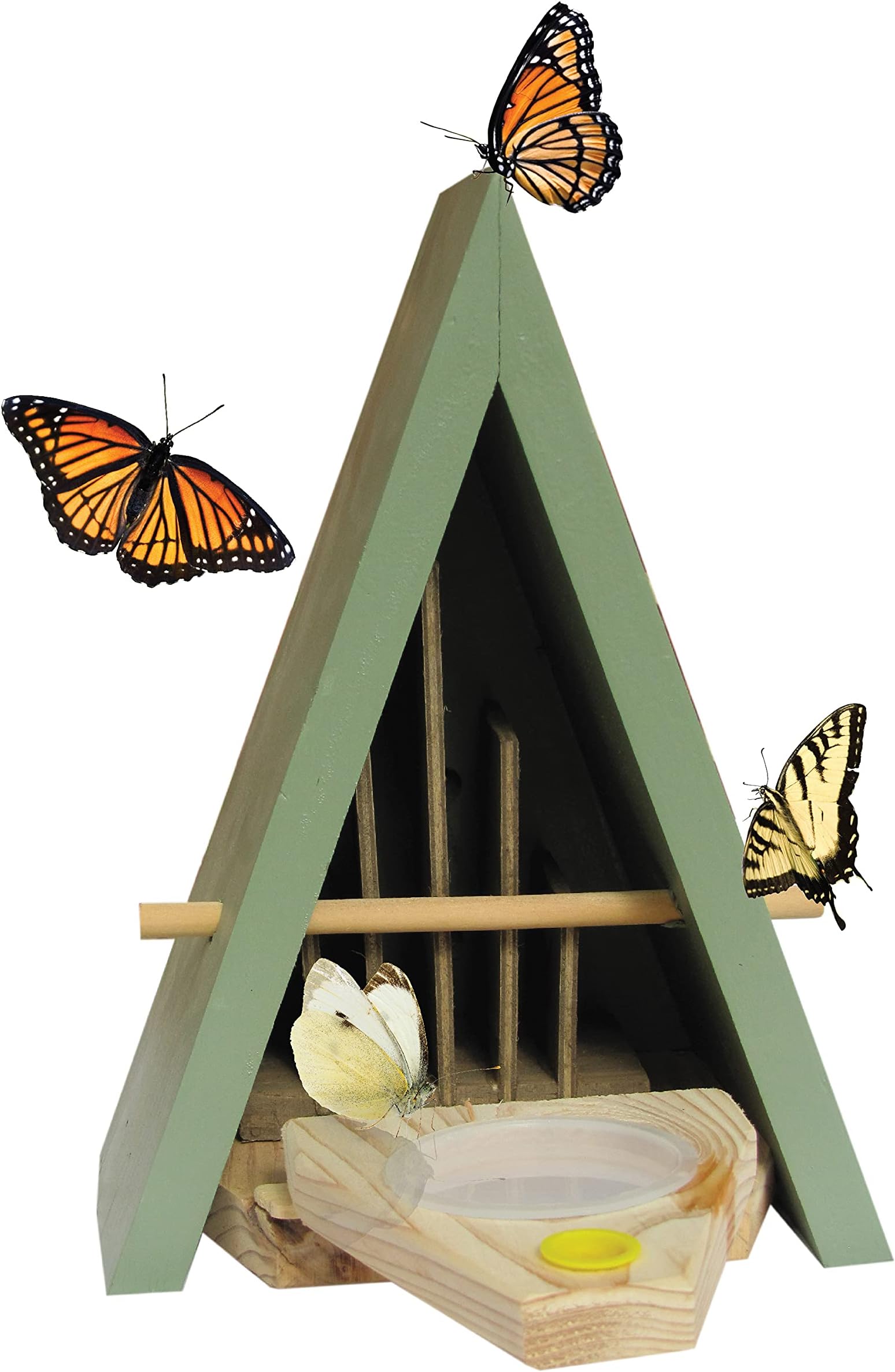 Wildlife World Butterfly House and Feeder - Natural Habitat to Attract Butterflies to Your Garden (Blue)