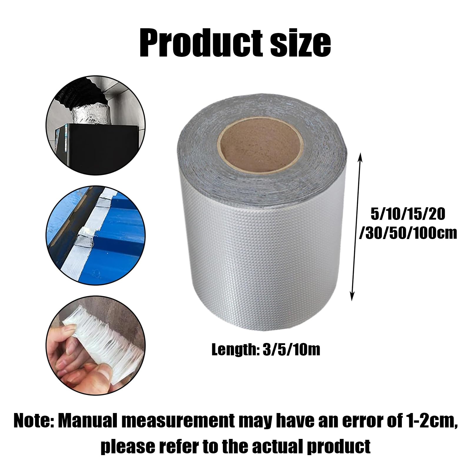 Cinta De Butilo para Sellar,Cinta Fugas Agua Presion,Cinta Impermeable Autoadhesiva,Eficaz Y PráCtico,Aplicable A Diversas Superficies Planas Y Curvas