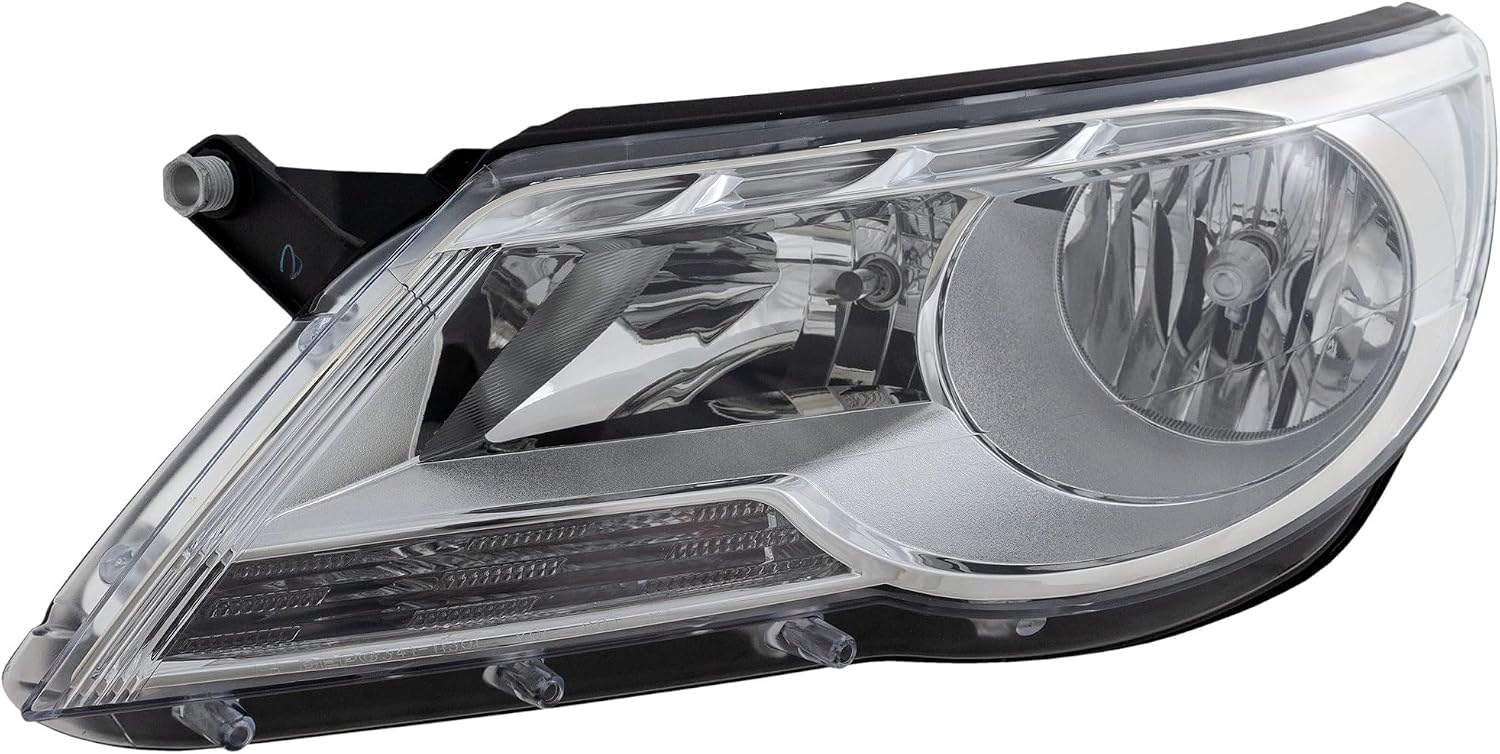 Compatible with 09-11 Tiguan Front Headlight Headlamp Halogen Head Light Lamp with Bulb Left Driver Side