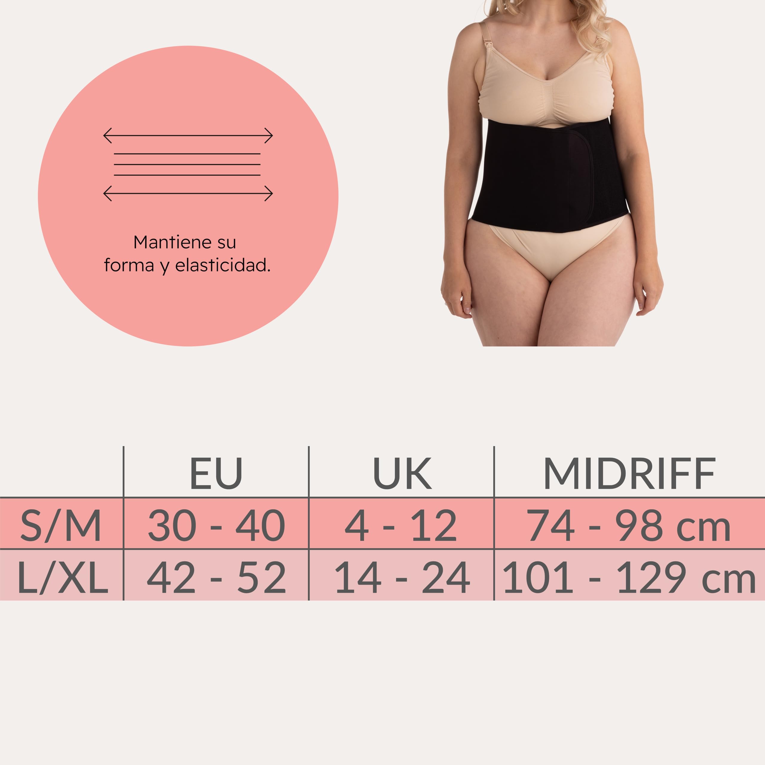 Carriwell Vientre Banda Ajustable Con Cierre De Velcro, Es Compatible Con La Regresión Después Del Embarazo, Barriga Vendaje, Reduce Las Estrías Mujeres[Beige][Grande/Xtra Grande]