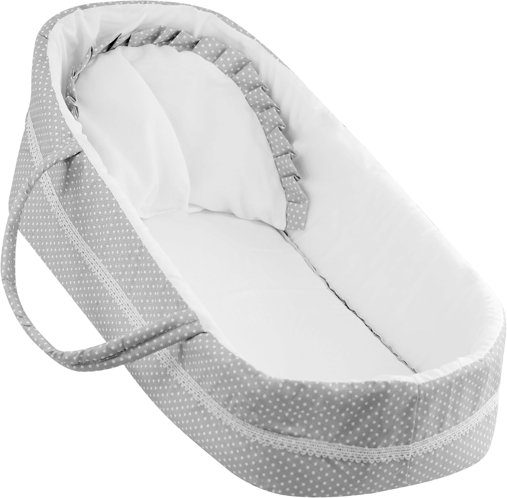 KidKraft Lil' Doll Crib, Wooden Dolls Cot with Pink Bedding, Toy Cradle