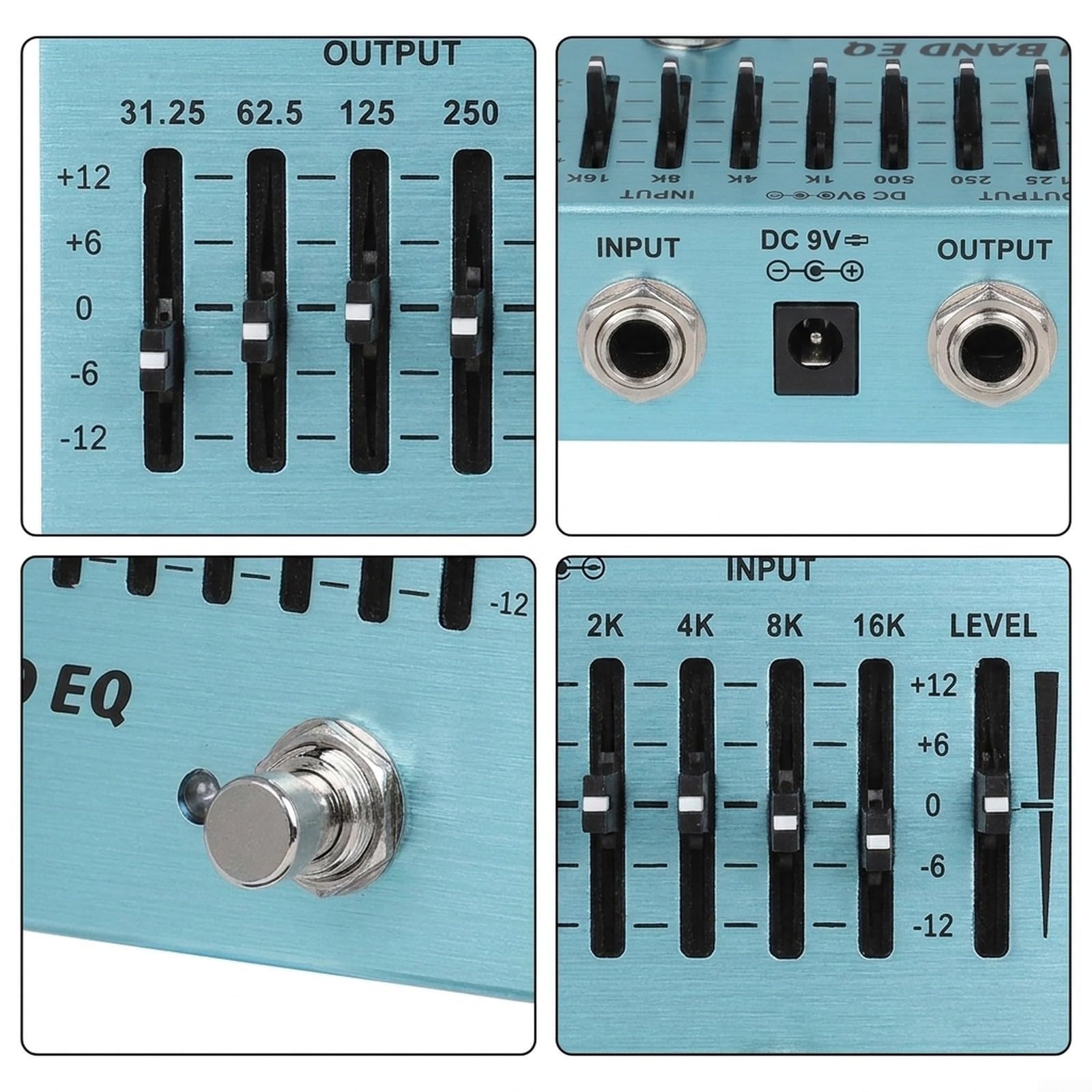 Pédale Effet Guitare Alliage Aluminium Compacte 10 Bandes
