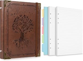 A5 Binder and 100GSM Line Paper with 5 Dividers, 120 Sheets